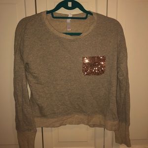 Beige sweater crop top
